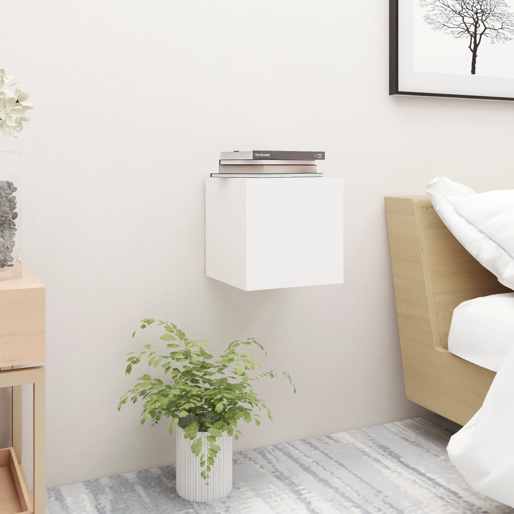 NNEVL Bedside Cabinet White 30.5x30x30 cm Chipboard