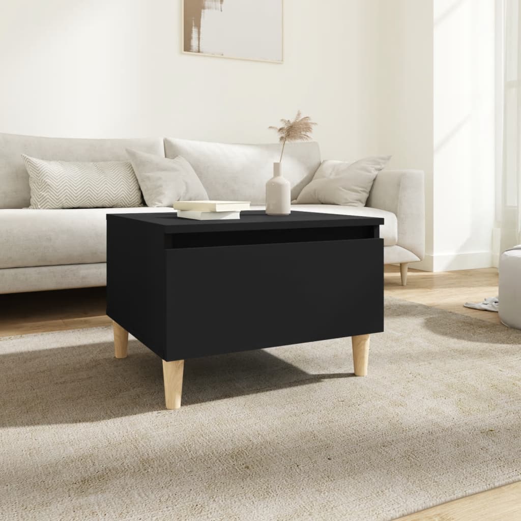 NNEVL Side Table Black 50x46x35 cm Engineered Wood